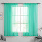 HUTO Window Sheer Turquoise Curtains for Bedroom Rod Pocket Voile Sheer Drapes for Living Room 2 Panels Curtains Each is 52 inches Wide by 63 inches Long