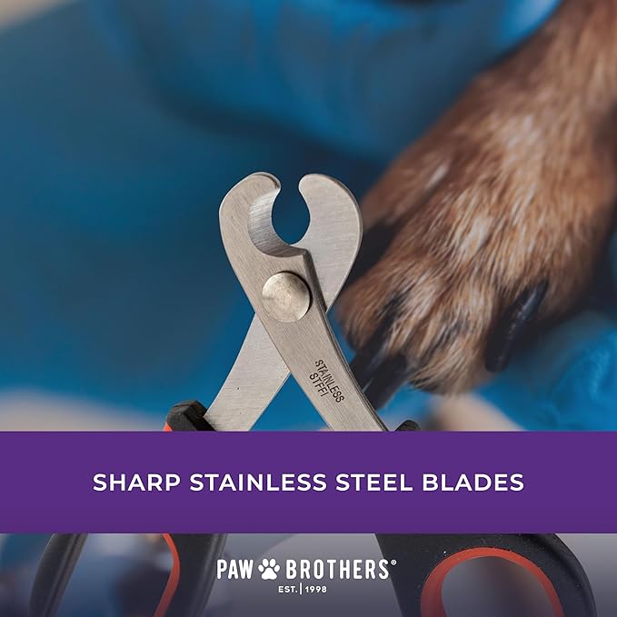 RYAN'S PET SUPPLIES Paw Brothers Small Medium Dog & Cat Nail Clipper Scissor and Trimmer, Easy to use, Toenail Claw, Professional Stainless Steel Blade Grooming Tool for Pets-Mewly Pet