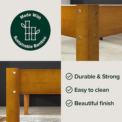 ZINUS Ellie 14 Inch Queen Bamboo Platform Bed Frame, Wood Slat Support, No Box Spring Needed, Easy Assembly, Brown
