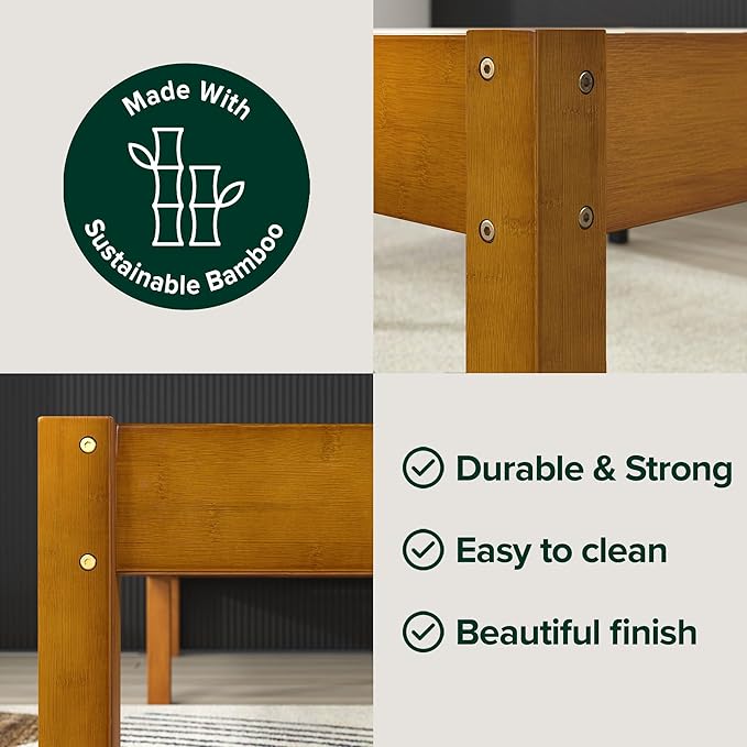 ZINUS Ellie 14 Inch King Bamboo Platform Bed Frame, Wood Slat Support, No Box Spring Needed, Easy Assembly, Brown