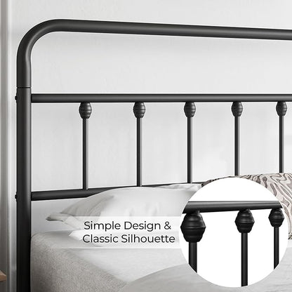 Yaheetech Classic Metal Platform Bed Frame Mattress Foundation with Victorian Style Iron-Art Headboard/Footboard/Under Bed Storage/No Box Spring Needed/Full Size Black