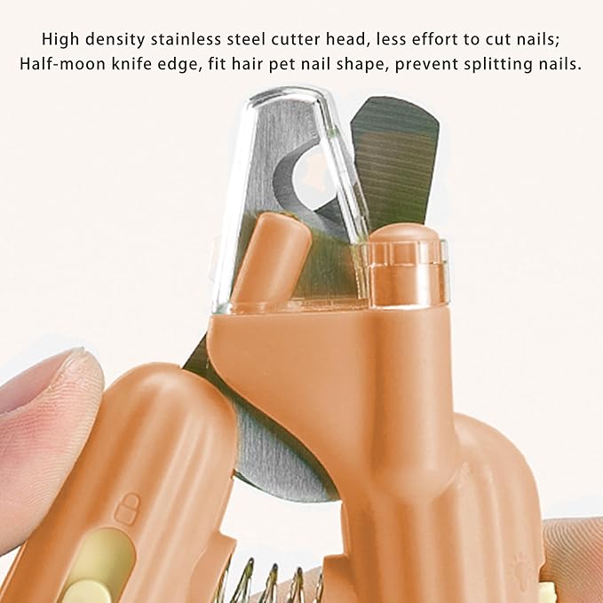 Cactus Shaped Cat Nail Clippers - Durable, Ergonomic Pet Grooming Tool for Cats & Kittens - Safe, Sharp, and Comfortable Claw Trimmer(Orange)-Mewly Pet