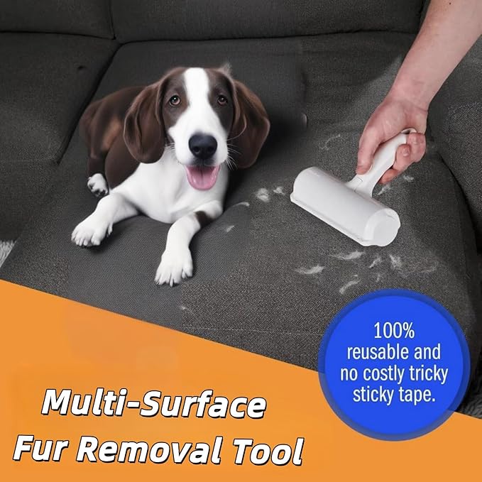 Roller Pet Hair Removal Tool，Reusable Lint Roller - Cat and Dog Hair Remover for Furniture，Dog Brush for Shedding，Portable Multi-Surface Fur Removal Tool (Sofas,Carpets,Clothing,Bed Sheet)-Mewly Pet