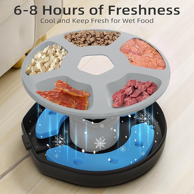 Pet Feeder Ice Tray Accessory – Freeze & Insert to Keep Pet Food Fresh & Cool, Extends Freshness in Automatic Feeders-Mewly Pet