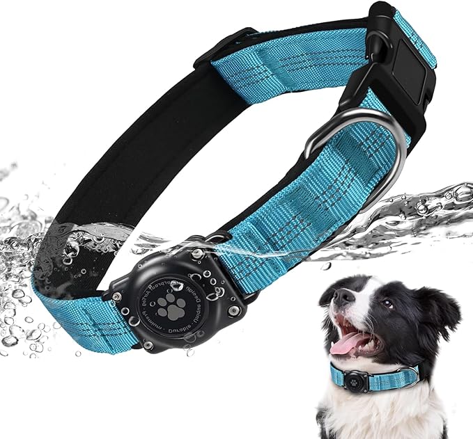 Reflective Air Tag Dog Collar - 100% Waterproof Dog Collar AirTag Holder | Extra-Durable, Soft Padded AirTag Dog Collars for Small Medium Large Dogs-Mewly Pet