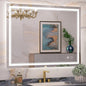 Keonjinn Lighted Bathroom Mirror, 42 x 32 Inch Bathroom LED Mirror with Lights, Frontlit Only, HD Tempered Glass, UL-Listed LED Driver, Anti-Fog, 6000K Dimmale, Easy Installation(Horizontal/Vertical)
