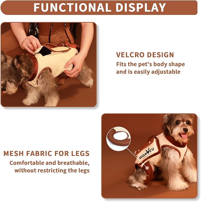 Dog Lift Harness Dog Carrier VES Harness Adjustable Leash with Small Puppy Treat Bag,Fits Most Cars,L-Mewly Pet