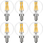 LiteHistory Dimmable G16.5 LED Light Bulb 6W Equal 60W 600lm AC120V Candelabra Bulb 60W for Chandeliers, Ceiling Fan, Vanity Warm White 2700K Globe Light Bulb 6Pack