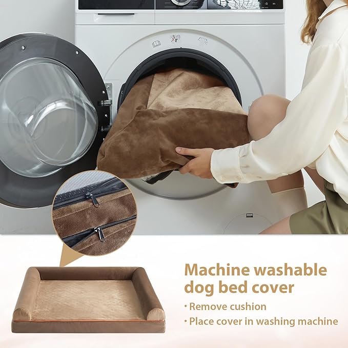 BFPETHOME Washable Dog Bed for Extra Large Dogs - Orthopedic, Waterproof, Nonskid, Egg-Crate Foam Pet Sofa-Mewly Pet