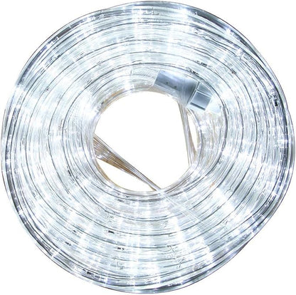33ft LED Rope Lights, 110V 2 Wire Connectable Christmas Rope Lights Outdoor,240 LED Waterproof Indoor Outdoor White Rope Lights for Outside, Deck, Patio, Pool, Landscape Lighting (Daylight White)