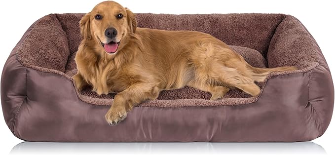Dog Beds for Large Dogs, Breathable Dog Bed with Durable Fabric, Rectangle Washable Pet Bed, Warming Pet Bolster Couch-Mewly Pet