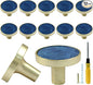 12 Pcs Gold Knobs for Dresser Drawers, Round Dresser Cabinet Knobs Pulls for Kitchen Cabinet Cupboard Door Furniture Decorative, Navy Blue