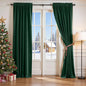 Lazzzy Velvet Blackout Curtains Thermal Insulated Room Window Drapes Super Soft Luxury Curtains for Living Room Bedroom Rod Pocket 2 Panels, Emerald Green, 62" W x 108" L