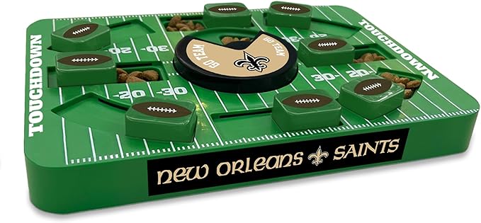 Pets First NFL New Orleans Saints Large Puzzle Toy - Interactive Dog Slow Feeding Treat Toy, Large Size-Mewly Pet