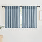 RYB HOME Linen Texture Curtains for Short Window Treatments, Semi Transparent Breathable Fabric Lightweight for Kitchen Bathroom Bedroom, W 52 x L 36 inches, Dusty Blue, 2 Panels