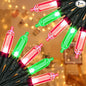 LYHOPE Battery Christmas Lights, 2Pack Total 66ft 200 LED Christmas Lights Waterproof 8 Modes Battery Operated String Light for Outdoor & Indoor, Xmas Tree, Wreaths, Holiday Decoration (Red & Green)