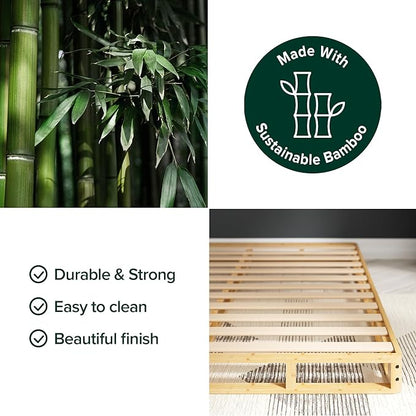 ZINUS Edgar 4 Inch Bamboo Box Spring, Mattress Foundation, Sturdy Bamboo Structure, Low Profile, Easy Assembly, King