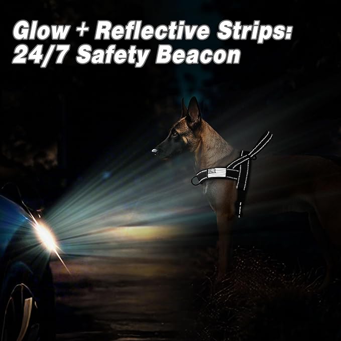 Forestpaw No Pull Dog Harness - Soft Flannel Padded Tactical Dog Vest Harness with Quick Release Buckle, Adjustable Reflective Pet Harness for Large Dogs Walking Training,Black XL-Mewly Pet