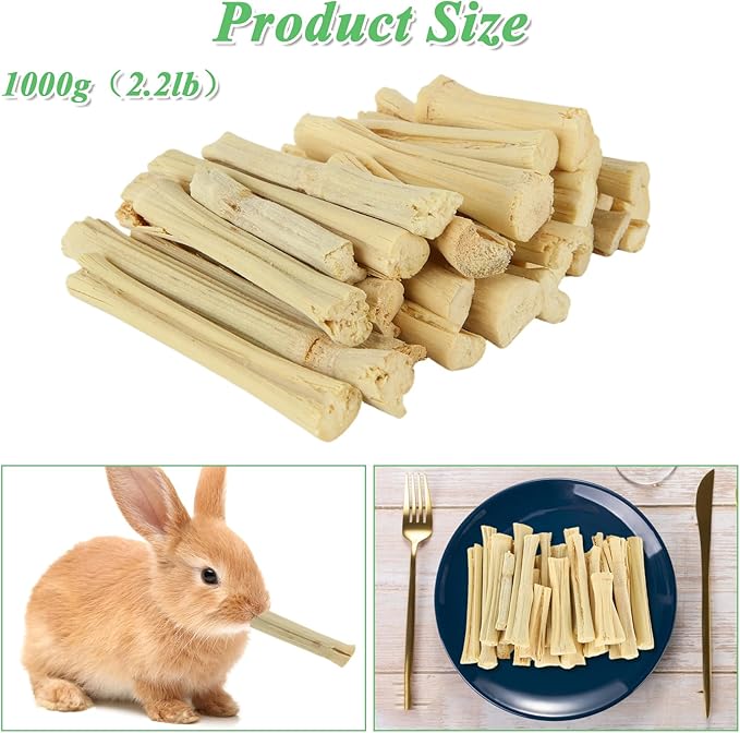 1000g/2.2lb Bamboo Chews for Rabbits, Rabbit Sticks Rabbit Chew Toys Bunny Chew Toys, Molar Treats for Small Animals, Hamsters, Chinchillas, Guinea Pigs, Natural Teeth Grinding Toys-Mewly Pet