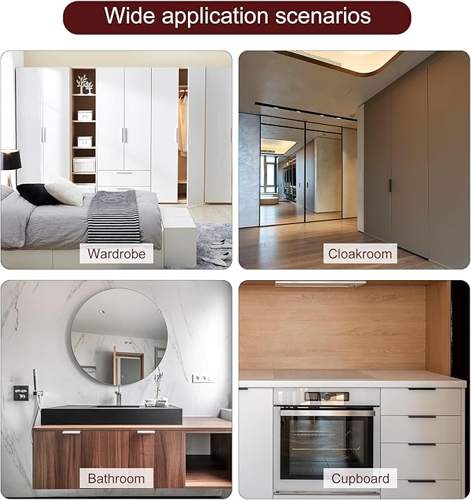 uxcell Cabinet Finger Edge Pull, 8pcs 150mm / 5.91" Aluminum Alloy Back Mount Hidden Cabinet Pulls Concealed Handle for Home Kitchen Drawer Cabinet, Silver