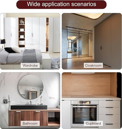 uxcell Cabinet Finger Edge Pull, 5pcs 600mm / 23.62" Aluminum Alloy Back Mount Hidden Cabinet Pulls Concealed Handle for Home Kitchen Drawer Cabinet, Black