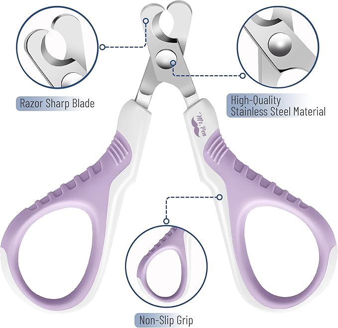 Mr. Pen Cat Nail Trimmer - Purple, Cat & Kitten Nail Clippers, Pet Claw Trimmer-Mewly Pet