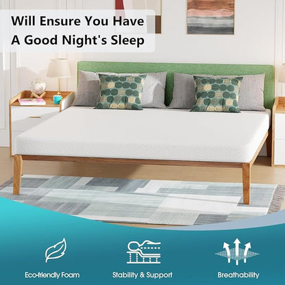 BestMassage | 6 Inch California King Mattress | Gel Memory Foam | Medium Firm Feel | White | Bed in a Box, CertiPUR-US Certified | Pressure Relief, Cooling Ventilated Foam | Breathable Knit Cover