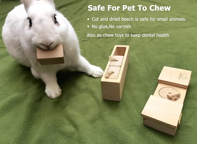 Dewonch Small Animals Hide Treats Foraging Puzzle Toys, Pet Interactive Snuffle Logic Game for Mental Enrichment,for Guinea Pigs,Rabbits,Chinchillas-Mewly Pet