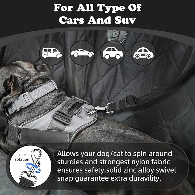 BWOGUE Pet Dog Cat Seat Belts, Car Headrest Restraint Adjustable Safety Leads Vehicle Seatbelt Harness (1 Pack)-Mewly Pet