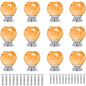 12 Pcs 30mm Round Shape Crystal Glass Cabinet Knobs with Screws Drawer Knob Pull Handle Used for Kitchen, Dresser, Door, Cupboard(Amber)