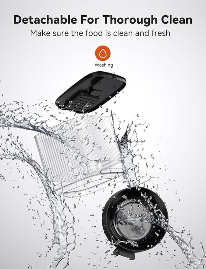 WOPET Automatic Cat Feeder, 4L Automatic Dog Feeder with 180-Day Battery Life, Programmable Cat Food Dispenser with Stainless Steel Bowl，1-6 Meals Per Day-Mewly Pet