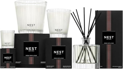 NEST New York Reed Diffuser Liquid Refill, Rose Noir & Oud - 5.9 fl oz - Fragrance for Up to 90 Days - Flame Free
