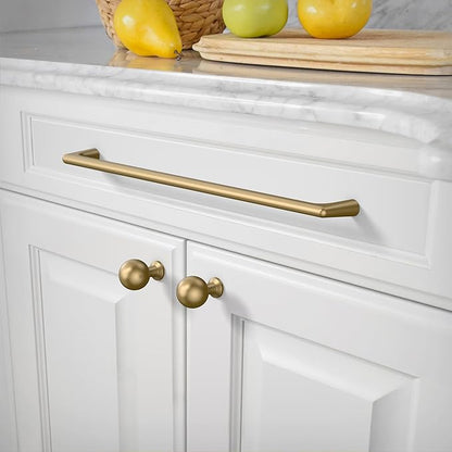 Amerdeco 10 Pack Champagne Bronze Cabinet Pulls 10 Inch(256MM) Hole Centers Kitchen Cabinet Handles Hardware Kitchen Handles for Cabinets Cupboard Handles Drawer Pulls ZH0041