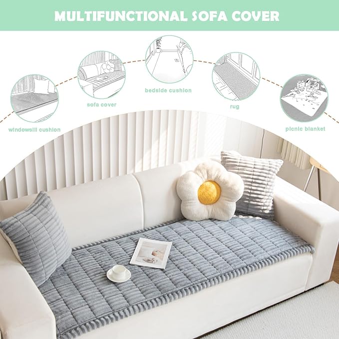 ZQFFB Pet Couch Cover Dogs Washable Non-Slip Couch Protector Pet Friendly Dog Mat for Couches and Sofas-Mewly Pet