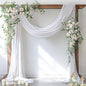 Socomi Wedding Arch Draping Fabric 3 Panels 29" x 19Ft White Sheer Chiffon Curtain Drapes 6 Yards for Wedding Ceremony Birthday Party Decoration