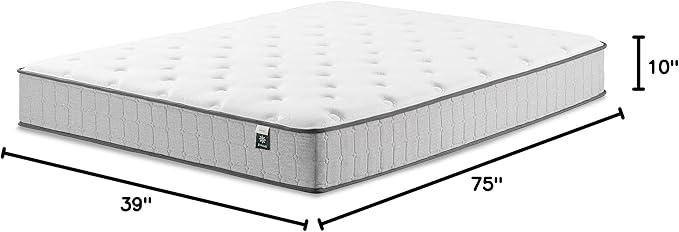 ZINUS 10 Inch Comfort Support Cooling Gel Hybrid Mattress, Twin, Tight Top Innerspring Mattress, Motion Isolating Pocket Springs, Mattress in A Box