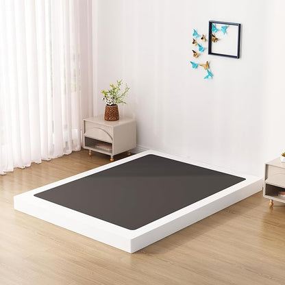 Box Spring for Queen Bed Bed Base 4 inch, Low Profile Metal Queen Box Spring with Fabric Cover, 3000 Lbs Max Weight Capacity Mattress Foundation, Noise-Free, Easy Assembly