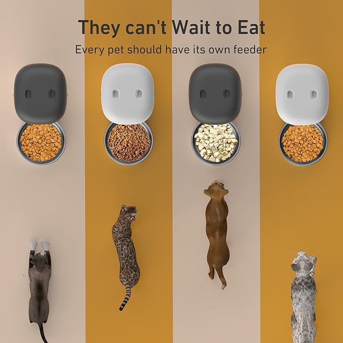 Automatic Cat Feeders - 2L Cat Food Dispenser Easy to Use, Timed Automatic Pet Feeder with Over 180-day Battery Life, 1-6 Meals Dry Food Programmable Portion Control Also for Dogs-Mewly Pet
