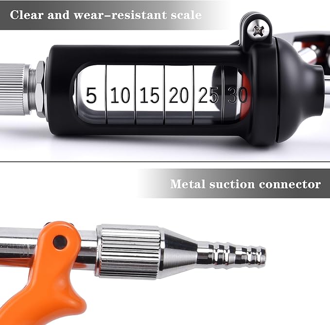 30ML Veterinary Metal Feeding Gun, Continuous Drench Gun Dosing Device Veterinary Adjustable Medicine Dispenser Husbandry Autonomous Feeding Tool, Pig Cattle, Sheep, Horse for Drench Gun-Mewly Pet