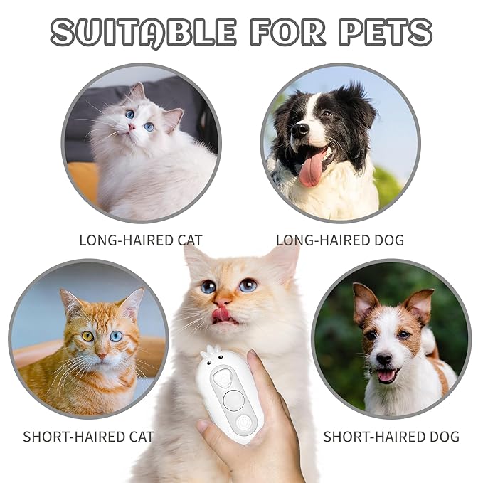 3-in-1 Rechargeable Steam Brush for Cats & Dogs - Anti-Static Spray Pet Grooming Brush with Warm Mist Massage, Hair Shedding Control, Detangling Comb & Cleaning Tool for Effective Deshedding-Mewly Pet