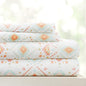 Linen Market Double-Brushed Patterned Microfiber California King Sheet Set 4 Piece – Oeko-TEX Certified Ultra Soft & Wrinkle-Free - 16" Deep Pocket Sheets Easy Care Cal-King Size - Aztec Dreams Coral
