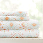 Linen Market Patterned Microfiber King Sheet Set 4 Piece – Oeko-TEX Certified Ultra Soft & Wrinkle-Free - 16" Deep Pocket Sheets - Easy Care King Size - Aztec Dreams Coral
