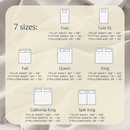 LuxClub 4 PC Sheet Set Bed Sheets Deep Pockets 16" Eco Friendly Wrinkle Free Cooling Machine Washable Hotel Bedding Silky Soft - Linen Queen