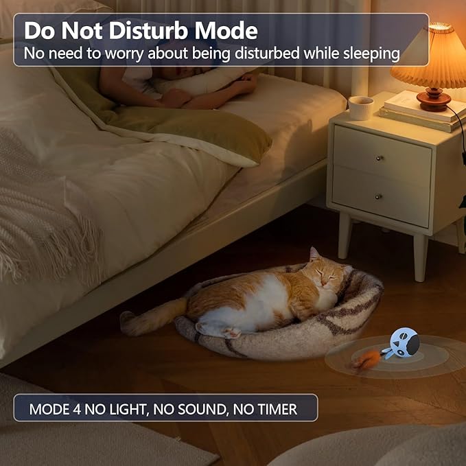 ORSDA Cat Toys, Interactive Cat Toy for Indoor Cats, Automatic Moving Ball Bird for Indoor Adult Cats Kitten Toys All Breeds, Fast Rolling Motion Activated Chirping Stimulating Light, 2 Feather Refill-Mewly Pet