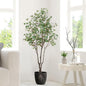 Faux Eucalyptus Tree 7ft(84in) Tall Artificial Plant Indoor Decor Handmade Natural Fake Eucalyptus Tree for Wedding Realistic Lifelike Leaves in Pot for Home Living Room,Office,Outdoor Decor.