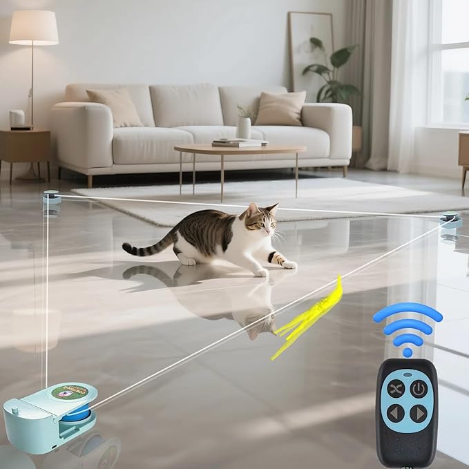 Wireless Remote Control Interactive Cat Toy for Indoor Cats, Self-Moving Worm Plush Mouse Chase Toy, Automatic Prey Simulation with Adjustable Speed, Durable & Rechargeable Kitten Exercise Toy-Mewly Pet