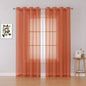 KEQIAOSUOCAI Patio Door Sheer Curtain Panels - Ceiling to Floor Extra Long Voile Drape Curtains Window Treatment for Sliding Glass Door (Burnt Orange,2 Pieces,W 54 x L 95 inches)