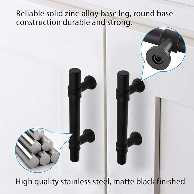 goldenwarm Black Cabinet Handles 25 Pack Black Drawer Pulls - LST18BK128 Kitchen Hardware for Cabinet Vintage Kitchen Hardware Handles Dresser