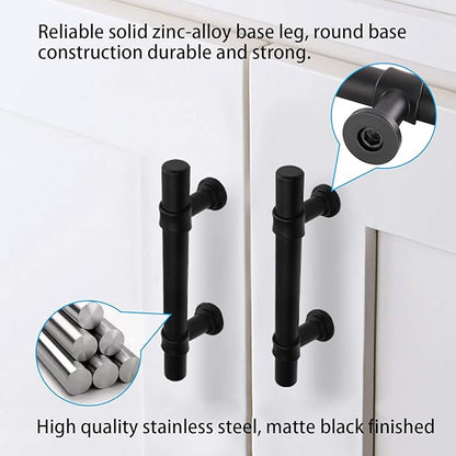 goldenwarm Black Cabinet Handles 25 Pack Black Drawer Pulls - LST18BK128 Kitchen Hardware for Cabinet Vintage Kitchen Hardware Handles Dresser