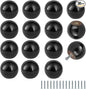 FoDau770 30pcs Black Wood Knobs, Round Ball Cabinet Knobs Vintage Drawer Pulls, Natural Wooden Cabinet Hardware for Furniture Drawer Dresser Wardrobe Cupboard - 1-1/4" Diameter